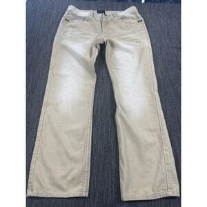 Montero Jeans Mens 34x30 Tan Khaki Faded Straight Leg‎ Denim Y2K Contrast Stitch